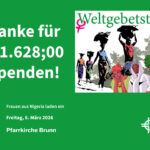 Danke Spenden Weltgebetstag